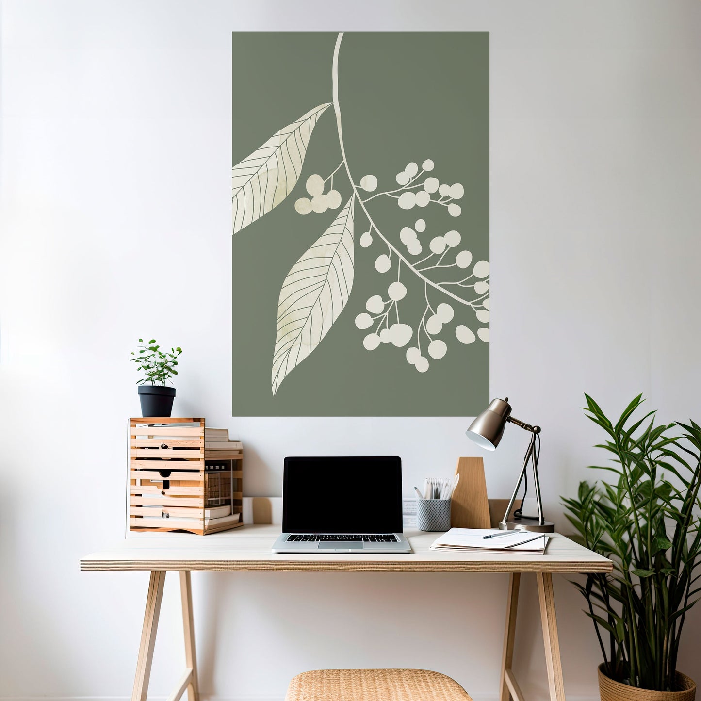 Poster verticale staccabile e attaccabile SERENE LEAFY FANTASIES