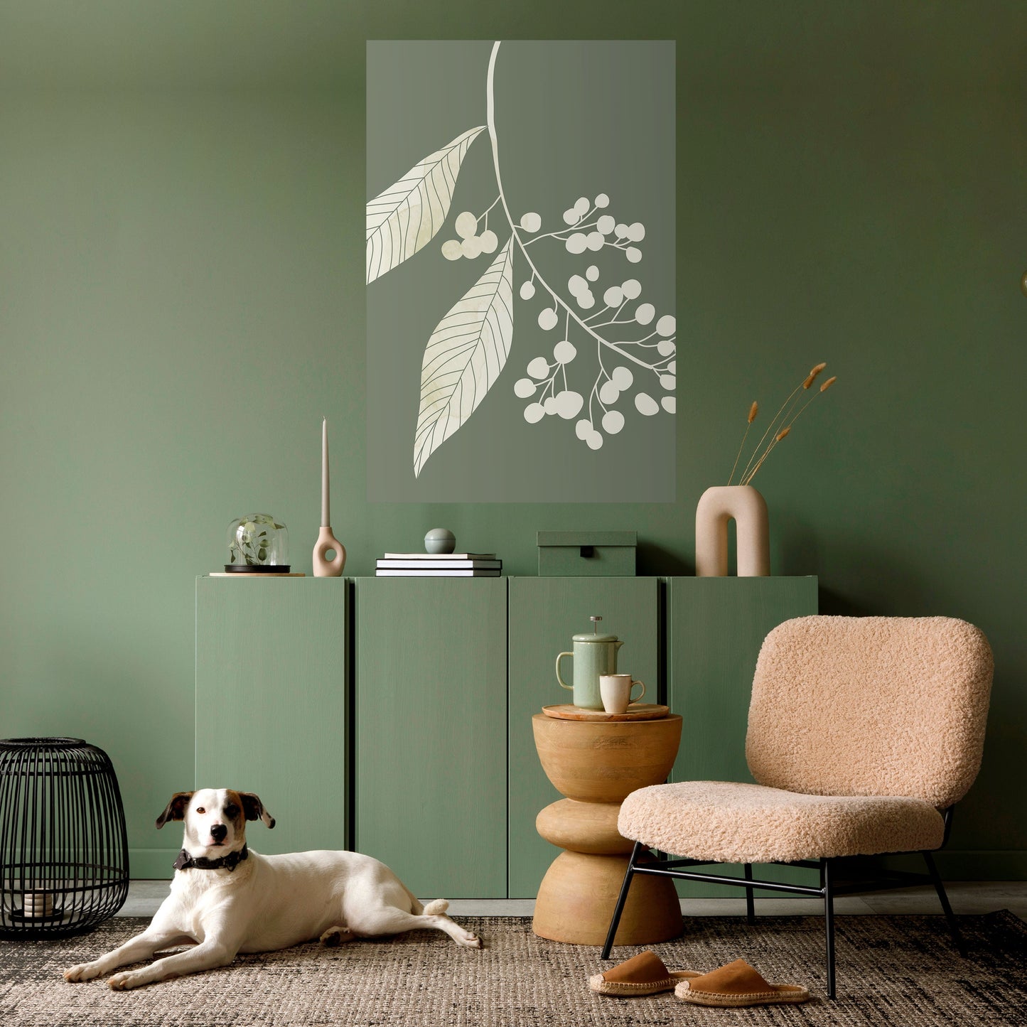 Poster verticale staccabile e attaccabile SERENE LEAFY FANTASIES