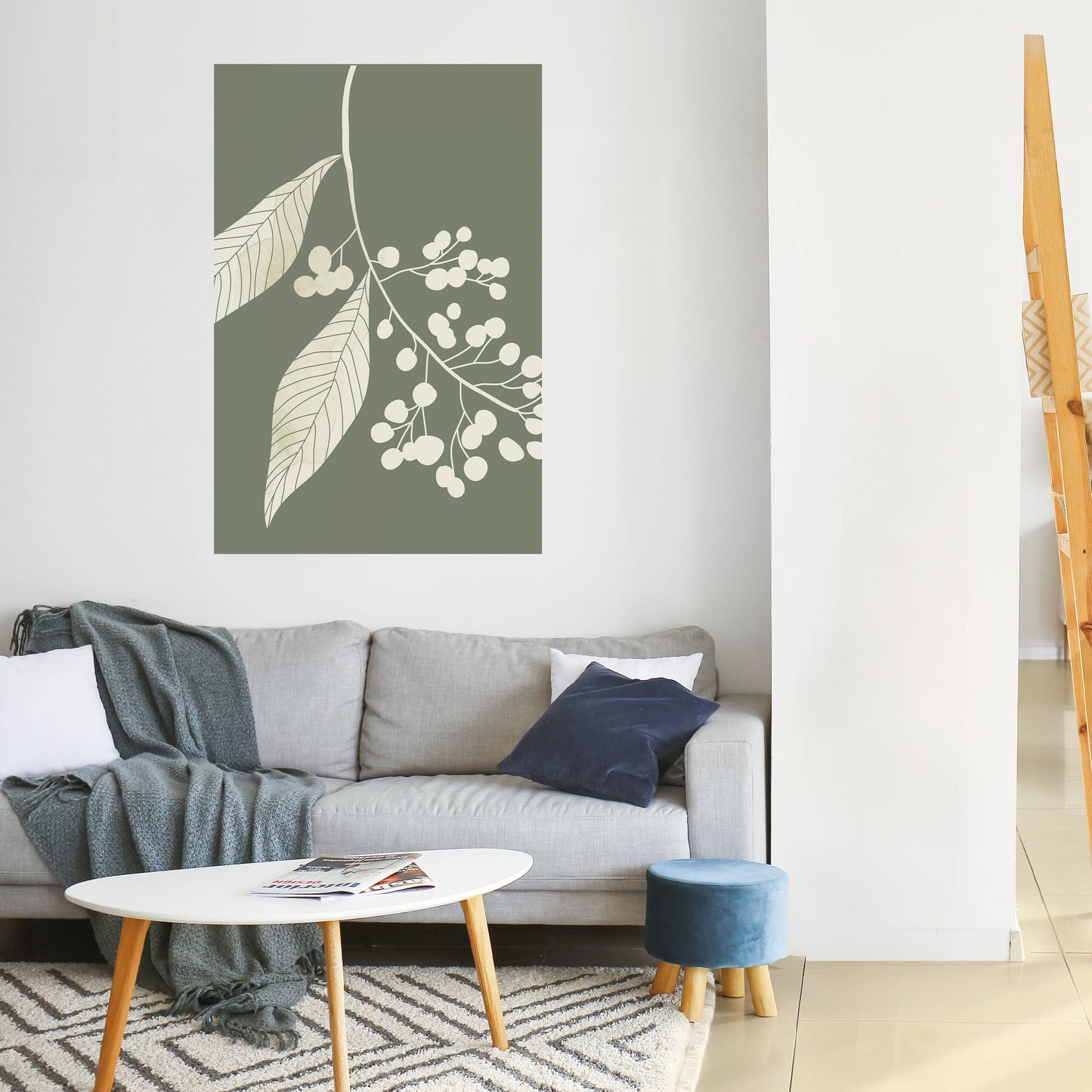 Poster verticale staccabile e attaccabile SERENE LEAFY FANTASIES