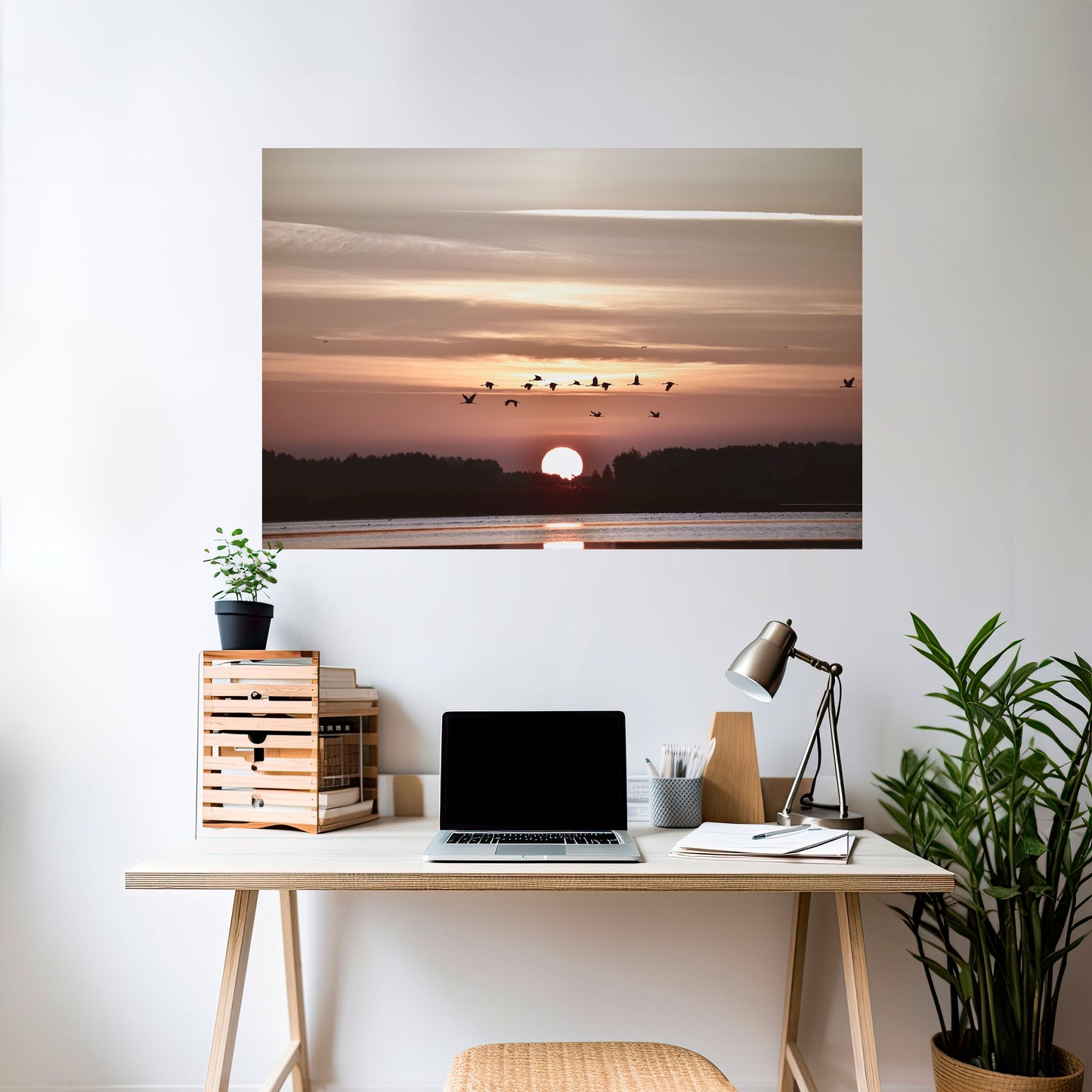 SUNSET FLIGHT SYMPHONY Poster orizzontale staccabile e attaccabile