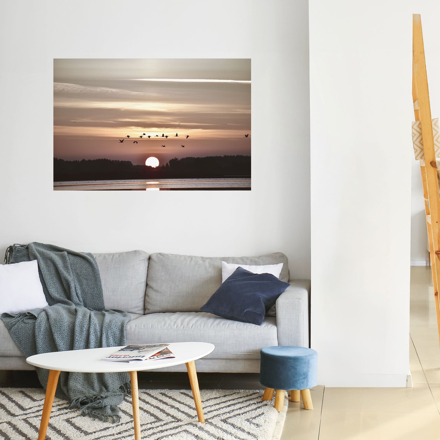 SUNSET FLIGHT SYMPHONY Poster orizzontale staccabile e attaccabile