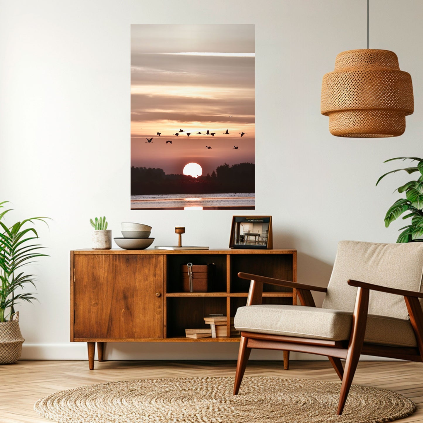 SUNSET FLIGHT SYMPHONY Poster verticale staccabile e attaccabile