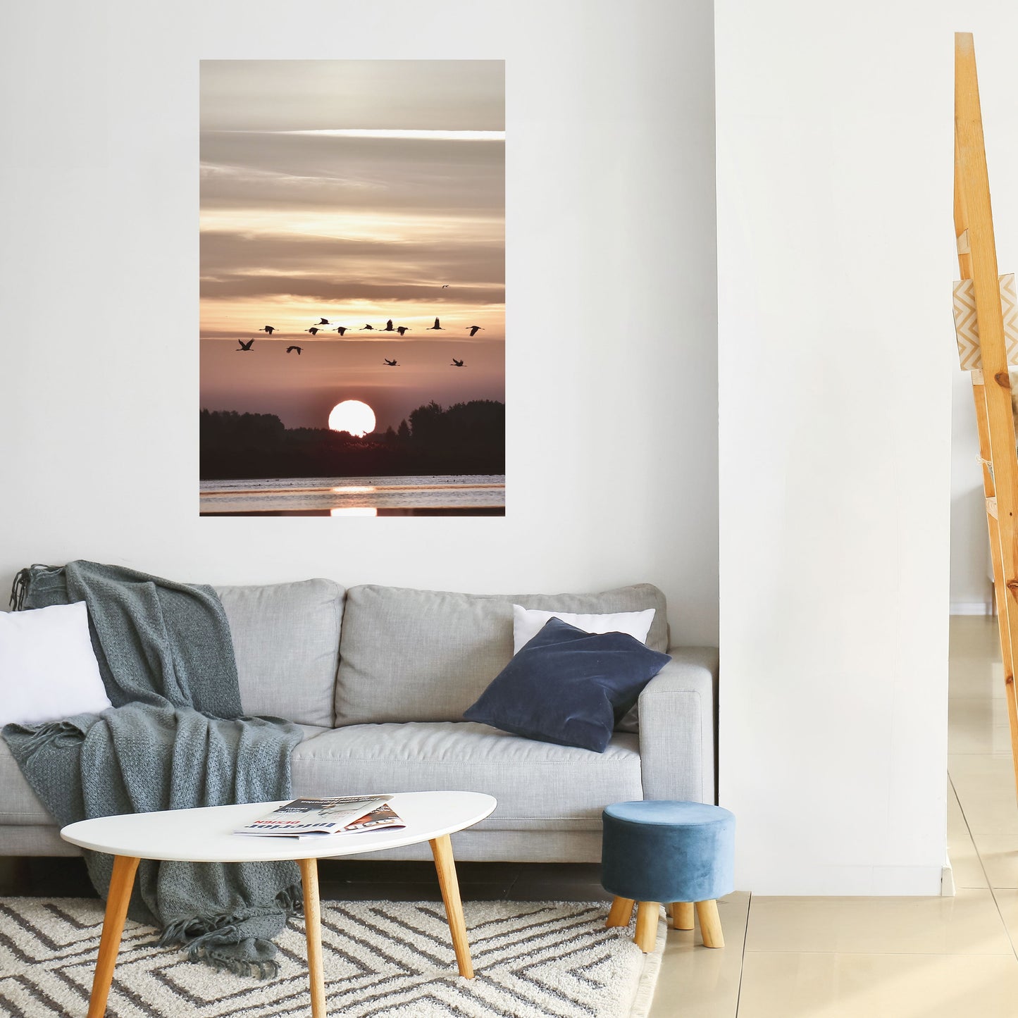 SUNSET FLIGHT SYMPHONY Poster verticale staccabile e attaccabile