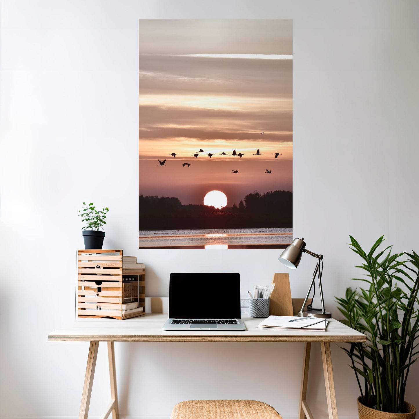 SUNSET FLIGHT SYMPHONY Poster verticale staccabile e attaccabile