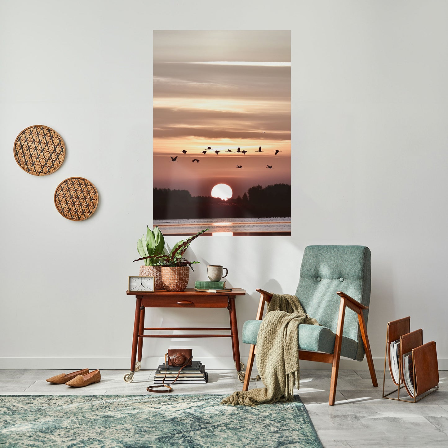 SUNSET FLIGHT SYMPHONY Poster verticale staccabile e attaccabile