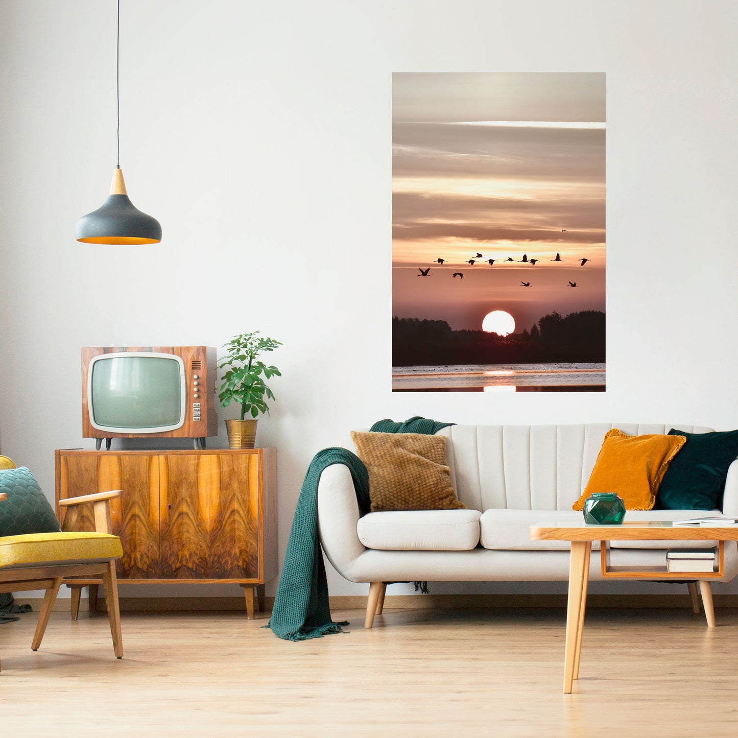 SUNSET FLIGHT SYMPHONY Poster verticale staccabile e attaccabile
