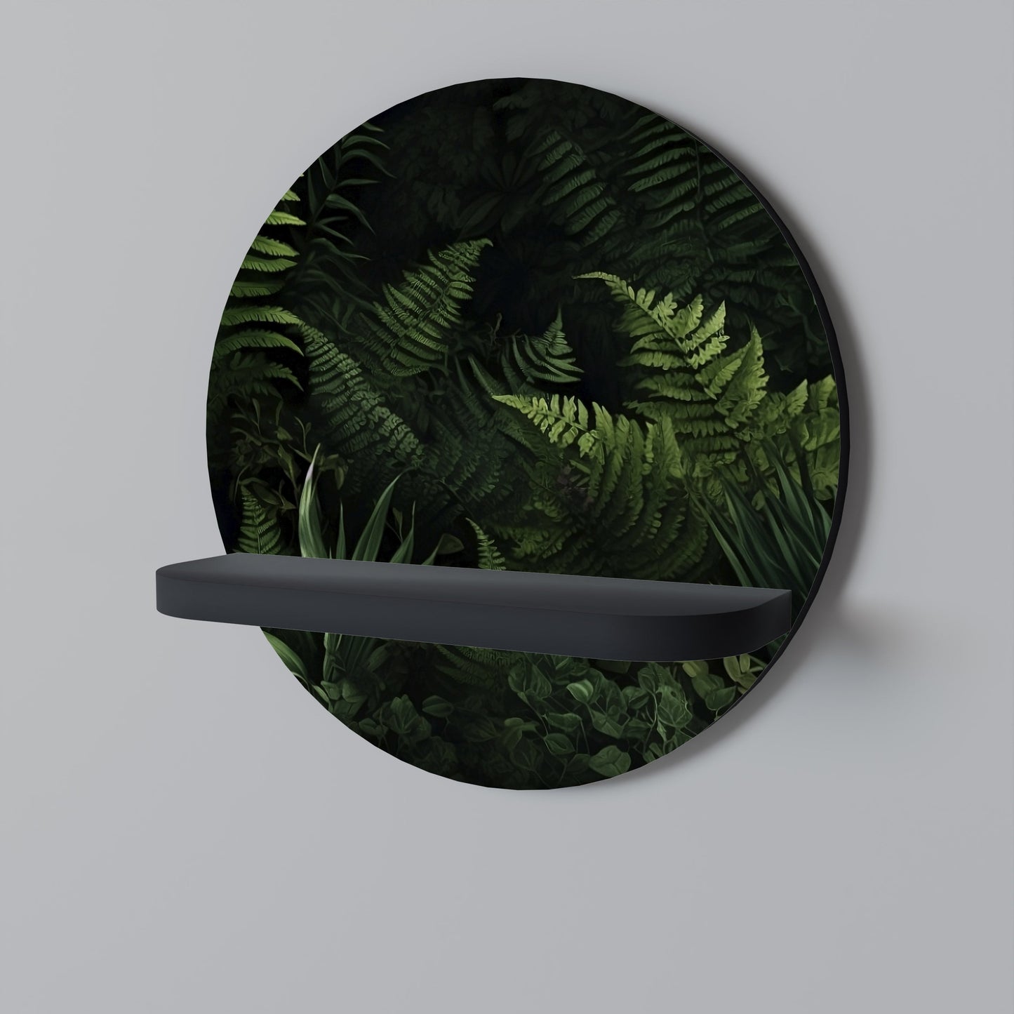 FERN SECRETS Mensola rotonda per opere d'arte in finitura nera