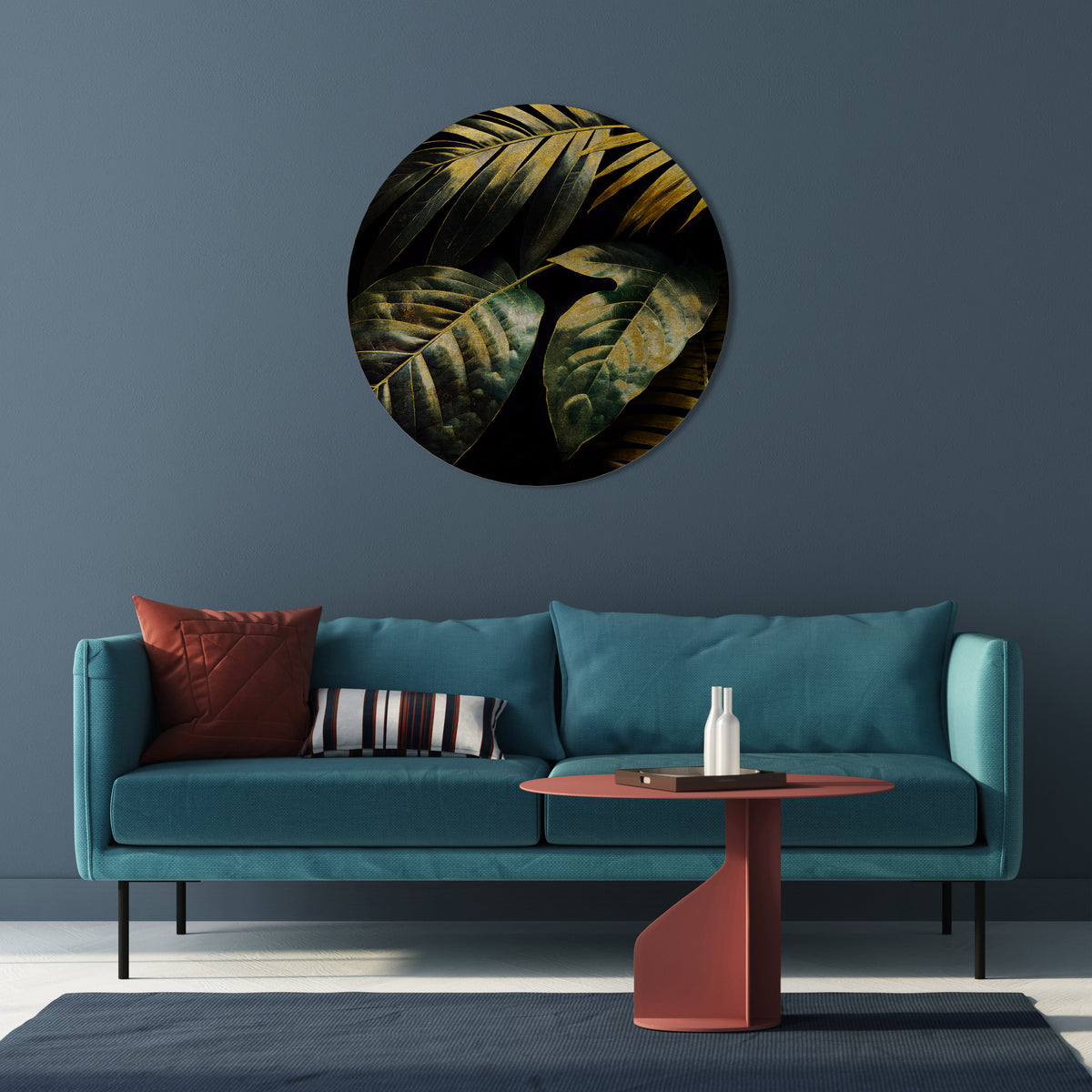 Round Wall Art – ENIGMATIC FOLIAGE TWILIGHT