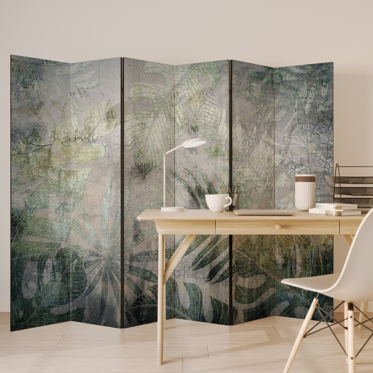 ARMONIA NEL VERDE Divisorio decorativo per ambienti a 6 pannelli