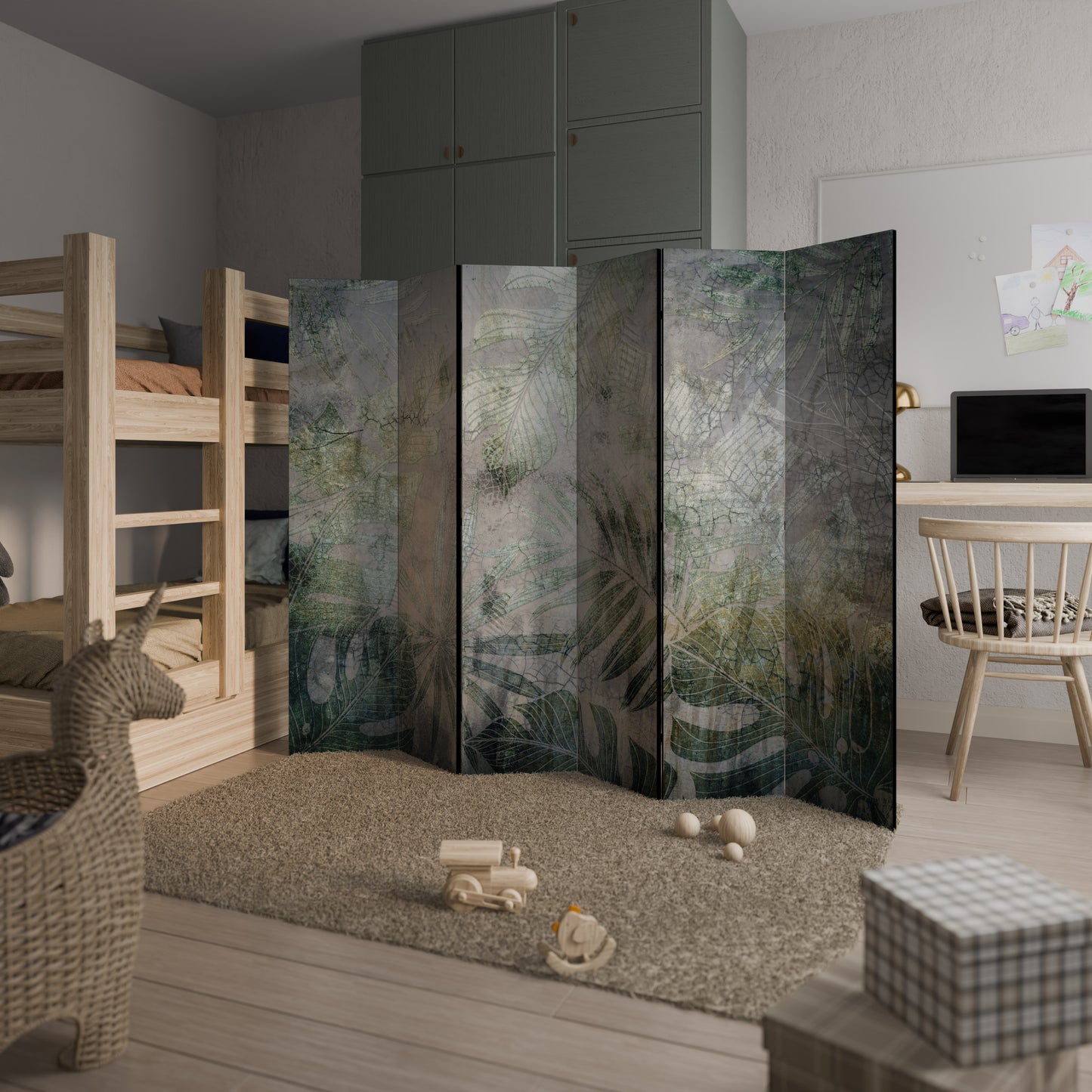 ARMONIA NEL VERDE Divisorio decorativo per ambienti a 6 pannelli