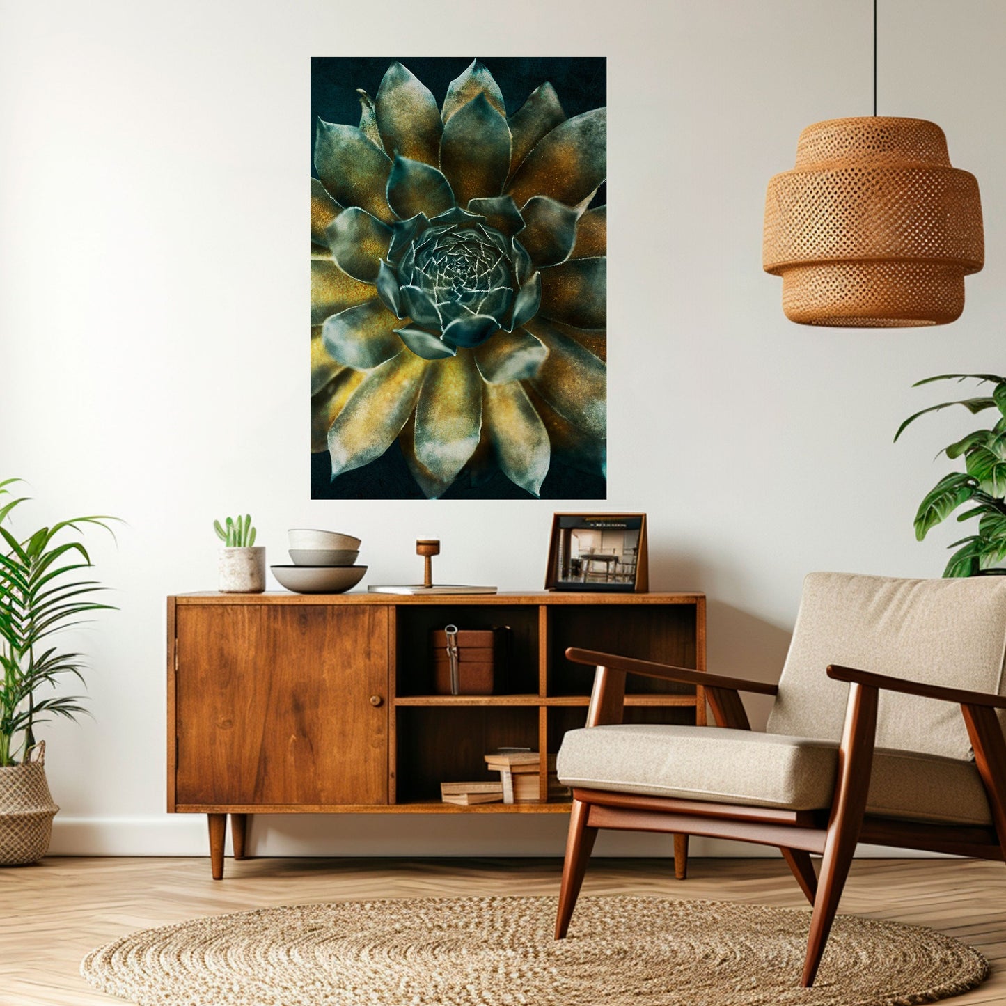 Poster verticale staccabile e attaccabile "MISTICO VIRTUALE DI SUCCULENTE"