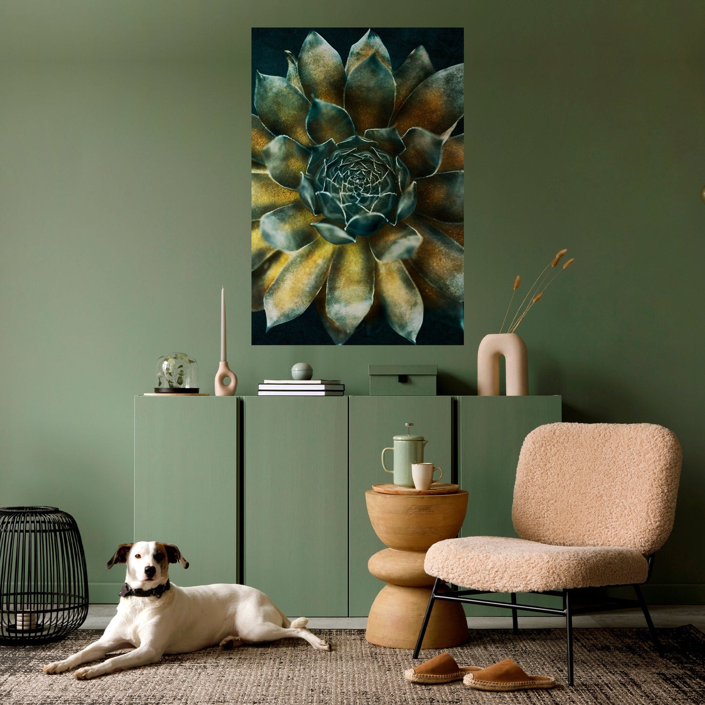 Poster verticale staccabile e attaccabile "MISTICO VIRTUALE DI SUCCULENTE"