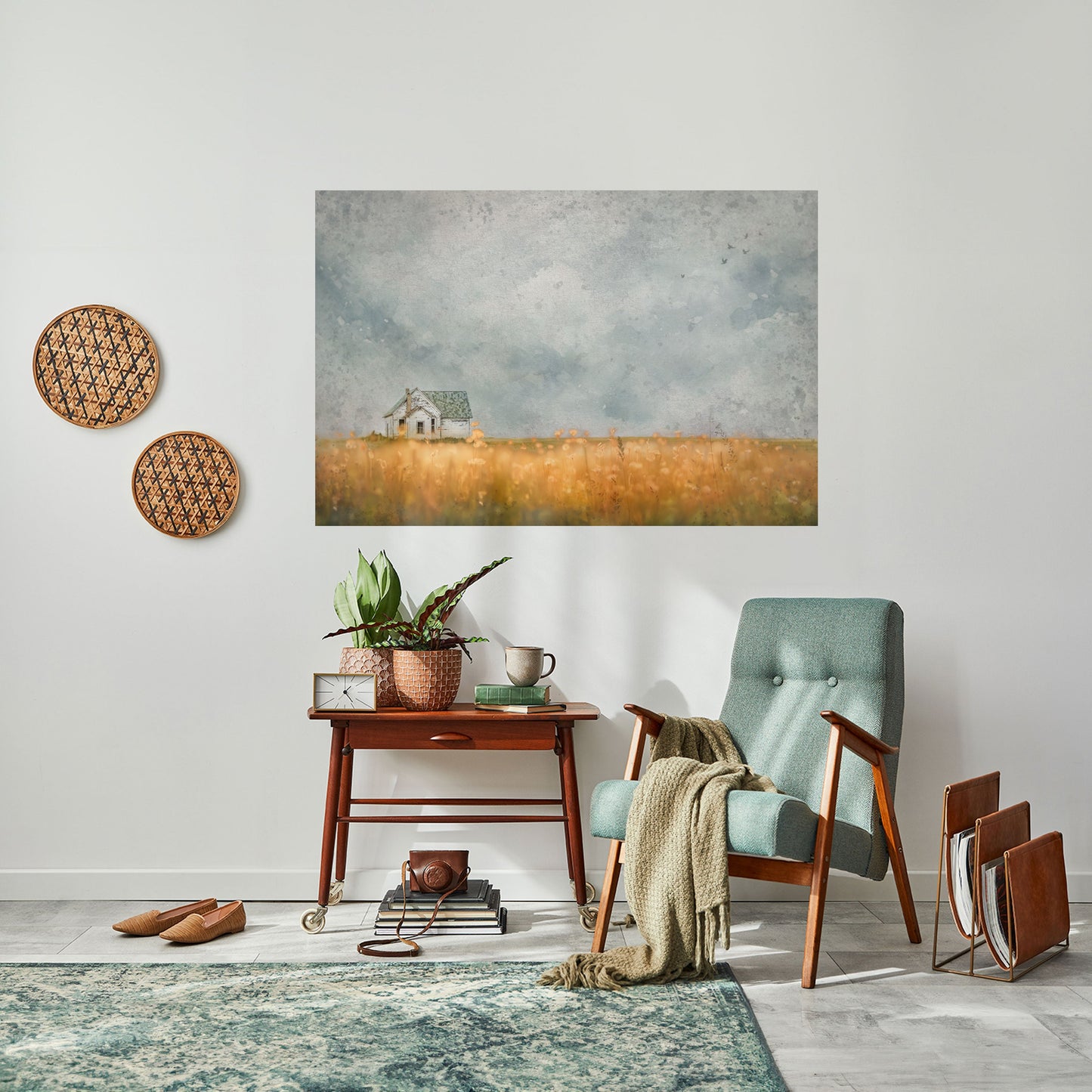 Poster orizzontale staccabile e attaccabile CAMPI DI LUCE CHE SI STABILISCE
