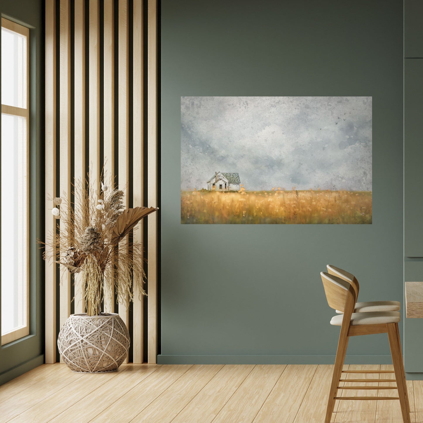 Poster orizzontale staccabile e attaccabile CAMPI DI LUCE CHE SI STABILISCE