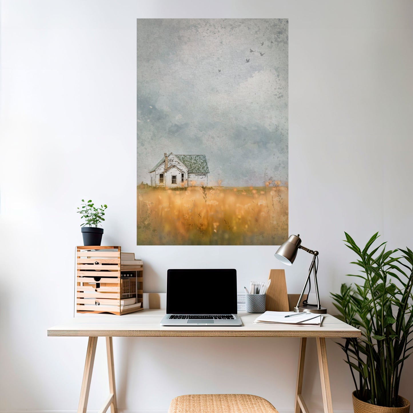 Poster verticale staccabile e attaccabile CAMPI DI LUCE CHE SI STABILISCE