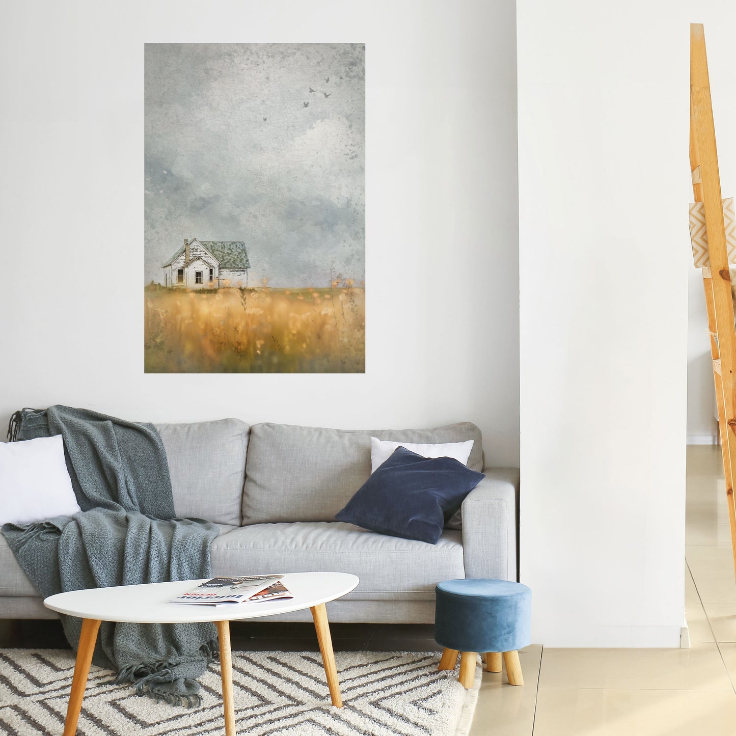 Poster verticale staccabile e attaccabile CAMPI DI LUCE CHE SI STABILISCE