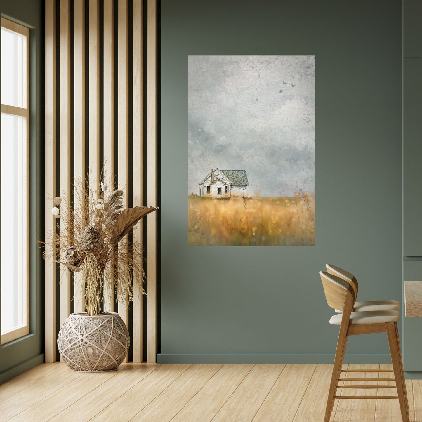 Poster verticale staccabile e attaccabile CAMPI DI LUCE CHE SI STABILISCE