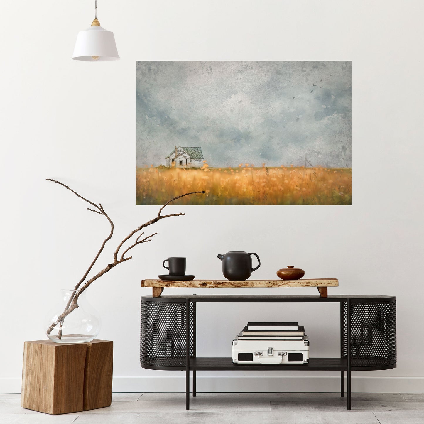 Poster orizzontale staccabile e attaccabile CAMPI DI LUCE CHE SI STABILISCE
