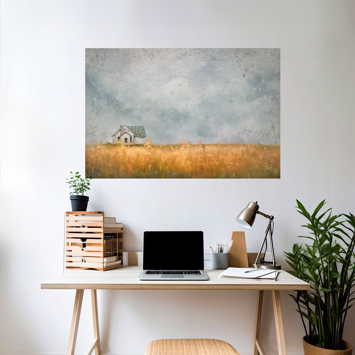 Poster orizzontale staccabile e attaccabile CAMPI DI LUCE CHE SI STABILISCE