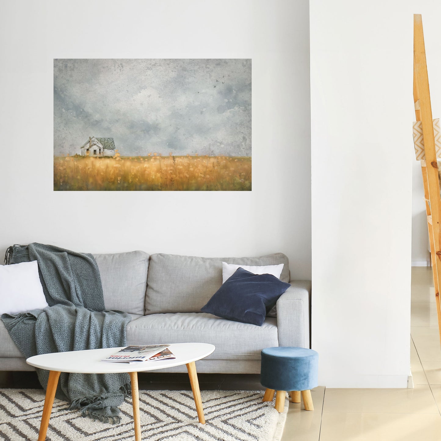 Poster orizzontale staccabile e attaccabile CAMPI DI LUCE CHE SI STABILISCE