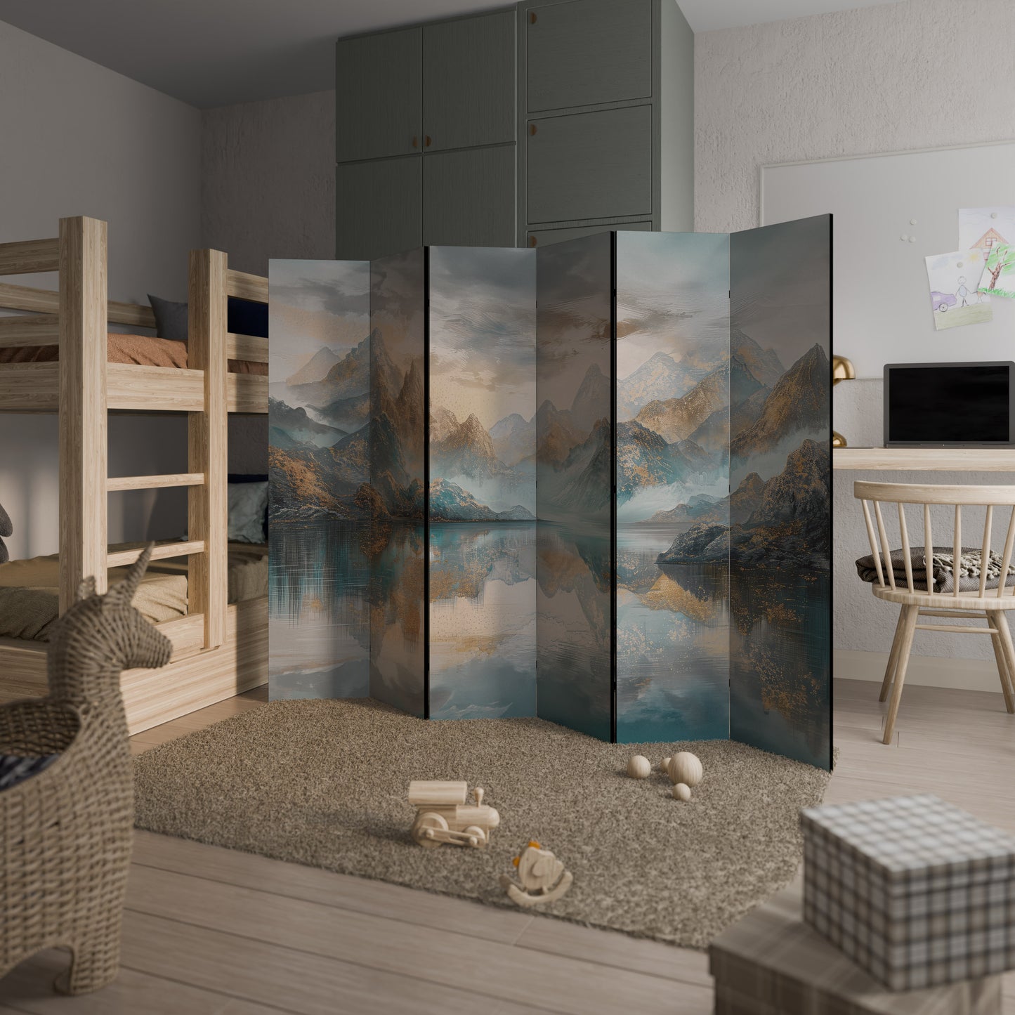 AZURE SUMMITS Divisorio decorativo per ambienti a 6 pannelli