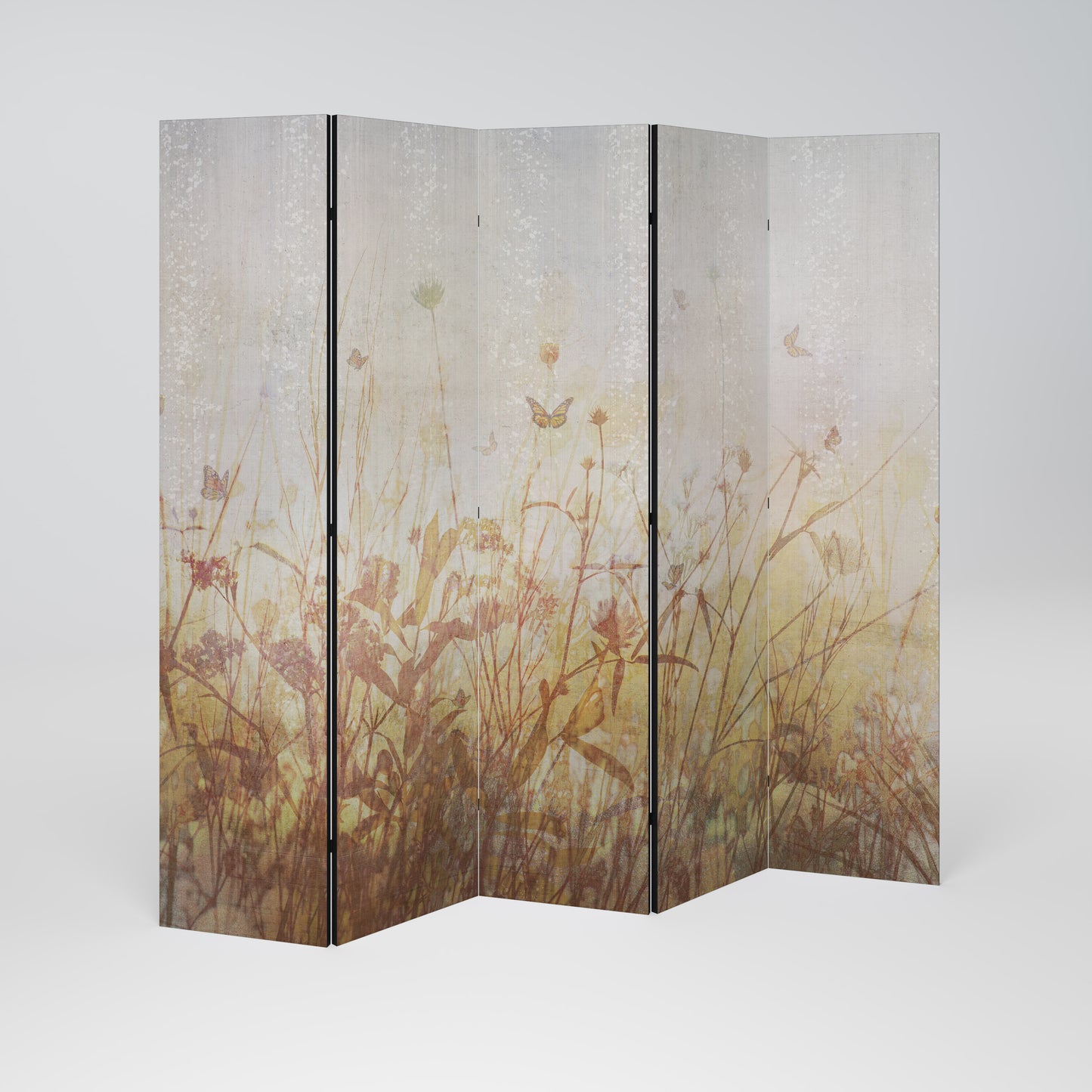 MEADOW BUTTERFLIES Divisorio decorativo per ambienti a 5 pannelli