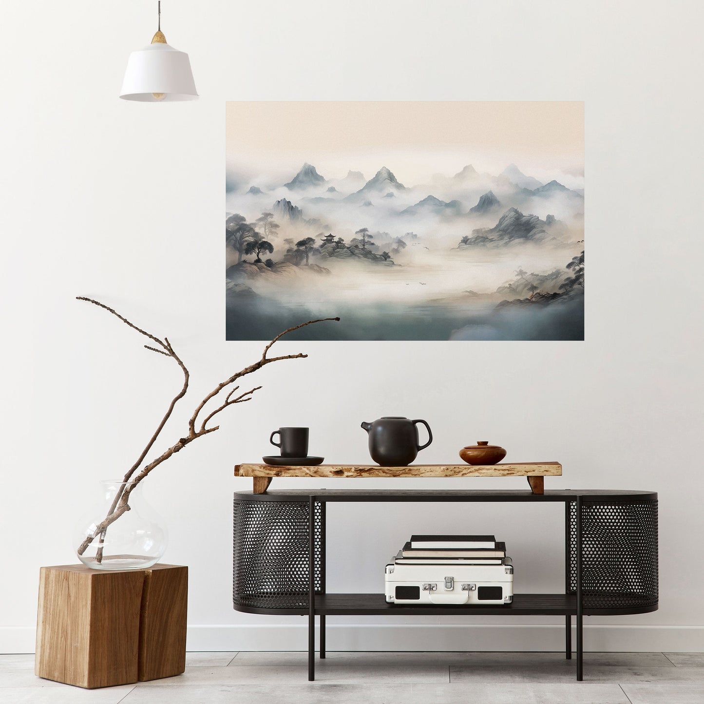 Poster orizzontale staccabile e attaccabile HIDDEN TEMPLE MIST
