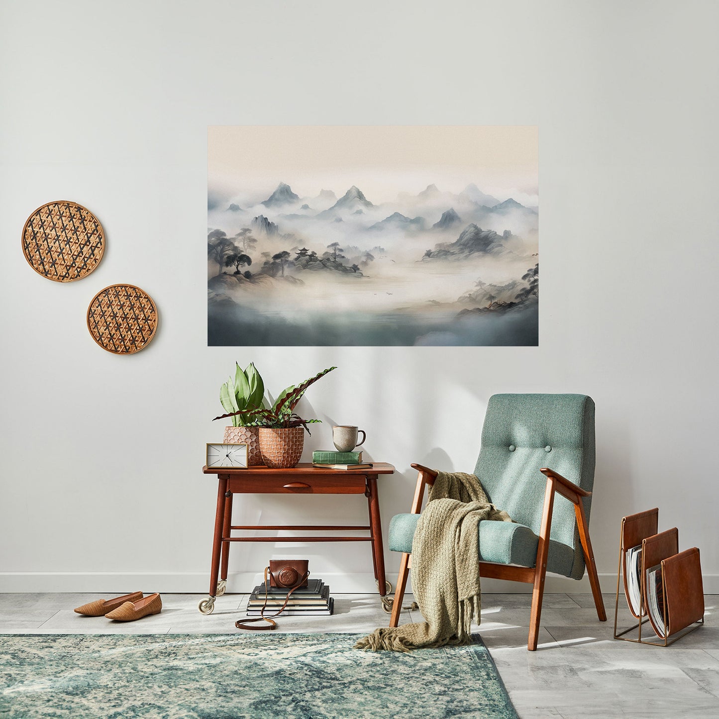 Poster orizzontale staccabile e attaccabile HIDDEN TEMPLE MIST