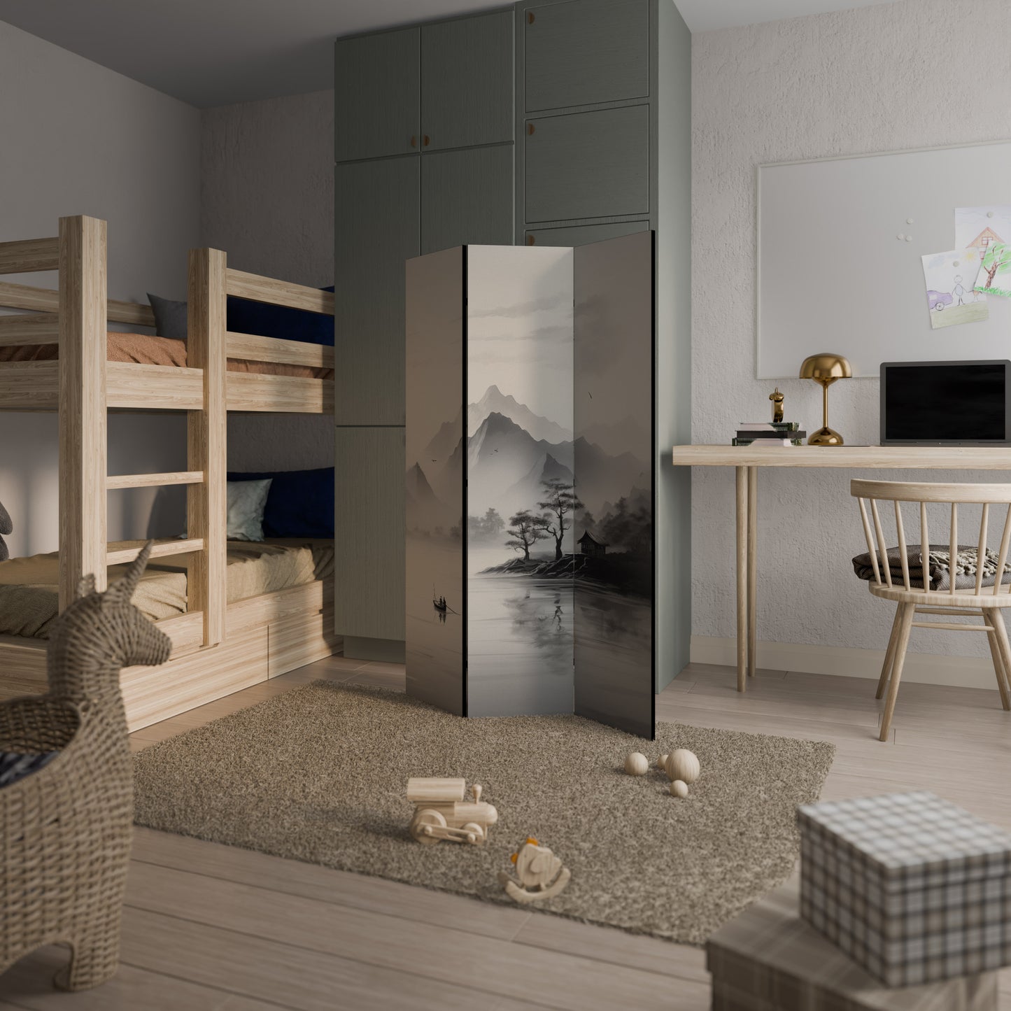 Divisorio decorativo per ambienti ASIAN VENTURE a 3 pannelli