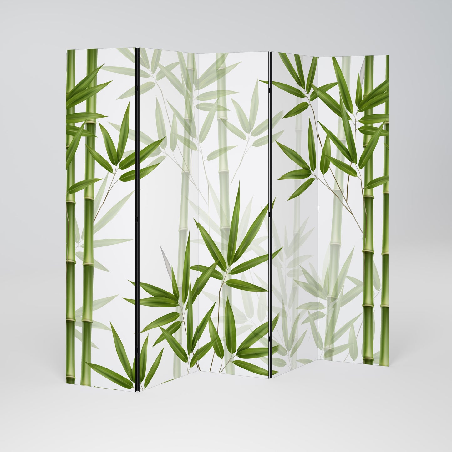 SERENE BAMBOO WHISPERS Divisorio decorativo per ambienti a 5 pannelli