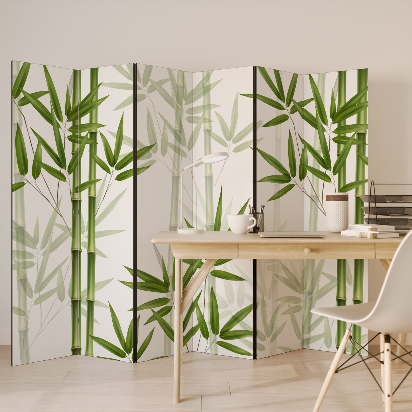 SERENE BAMBOO WHISPERS Divisorio decorativo per ambienti a 6 pannelli
