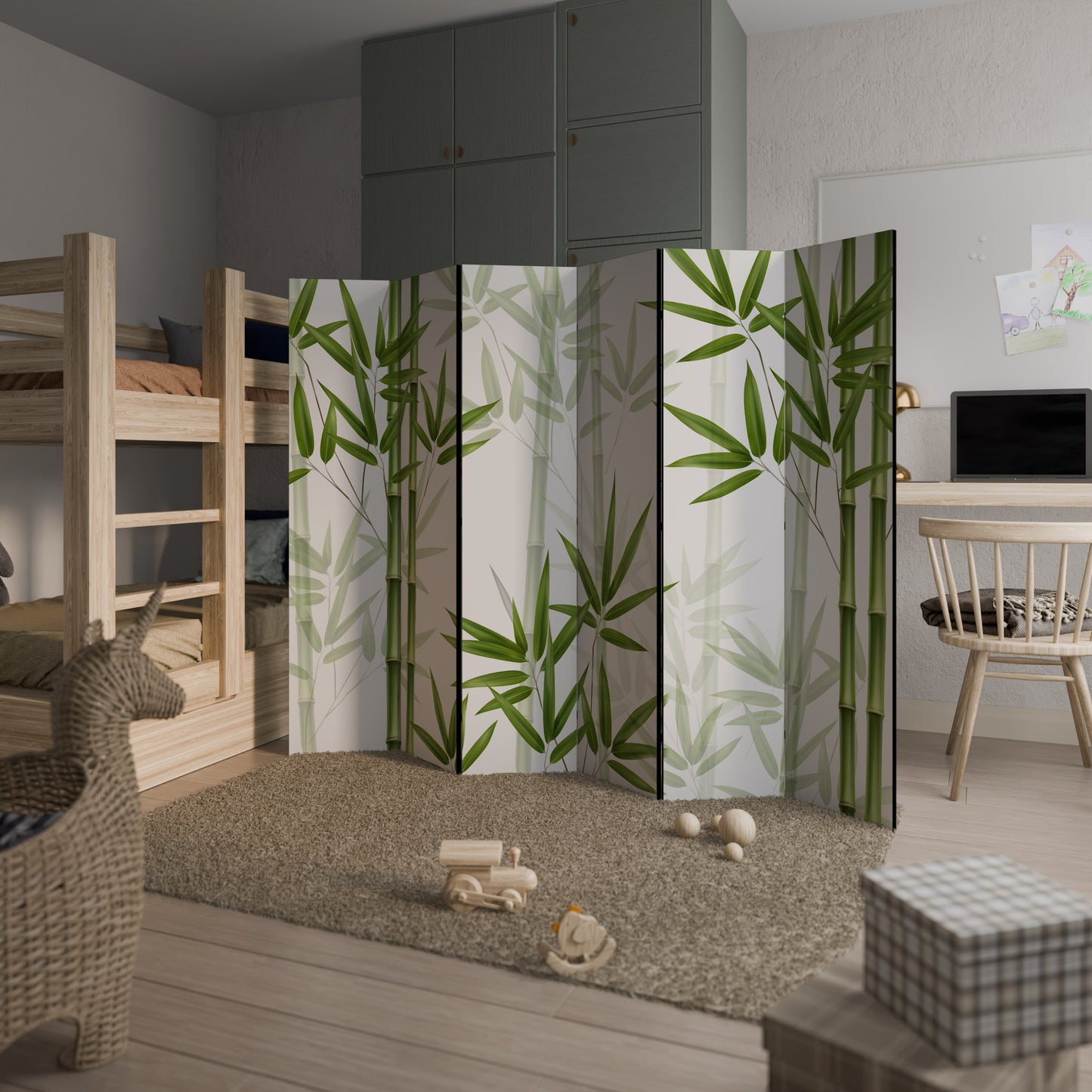 SERENE BAMBOO WHISPERS Divisorio decorativo per ambienti a 6 pannelli