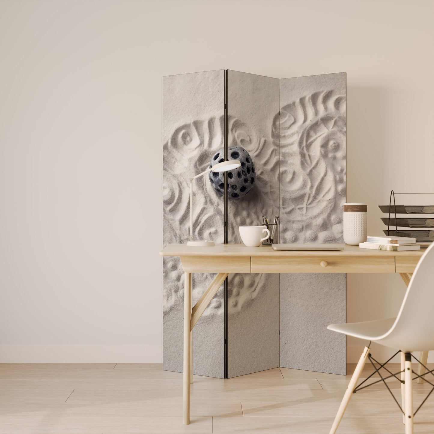 Serenity decorativo divisorio per ambienti a 3 pannelli SAND SCULPTED SERENITY