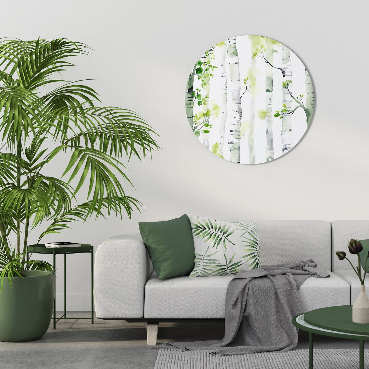 BIRCHY SOLACE Round Wall Art
