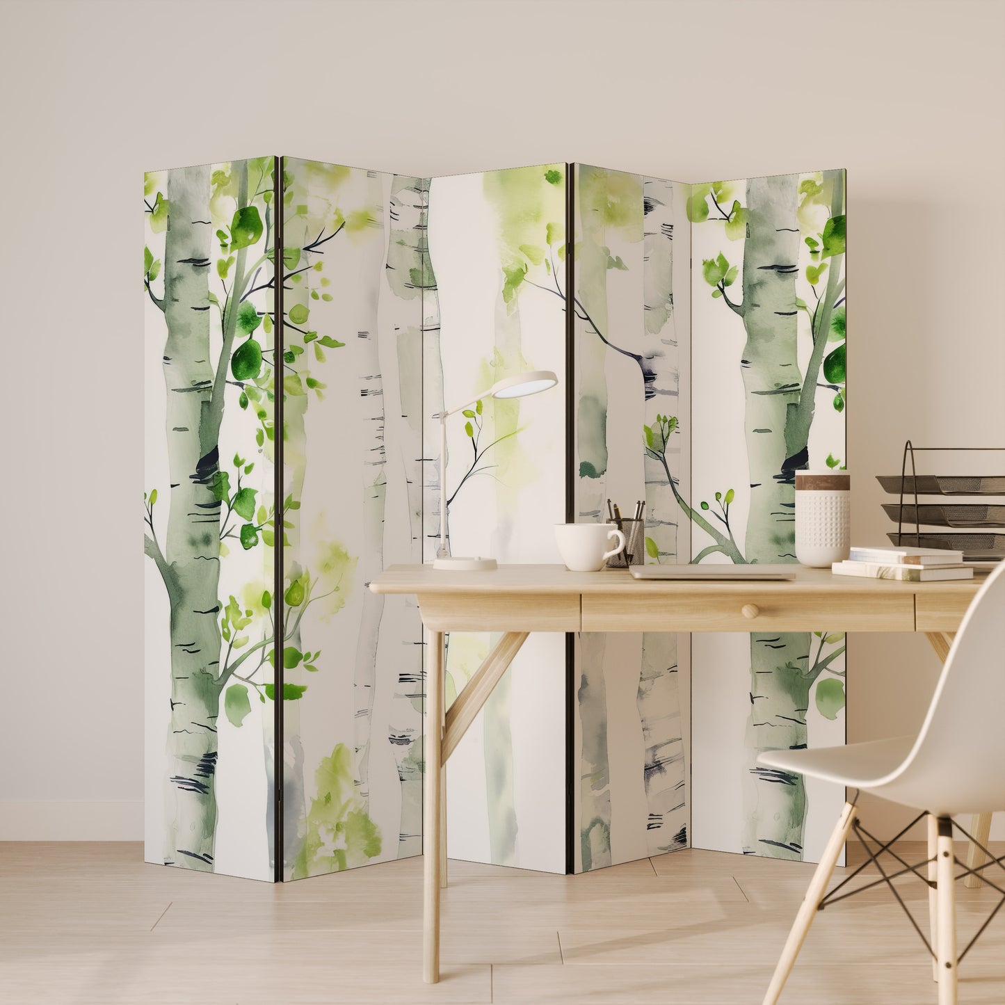 BIRCHY SOLACE Divisorio decorativo per ambienti a 5 pannelli