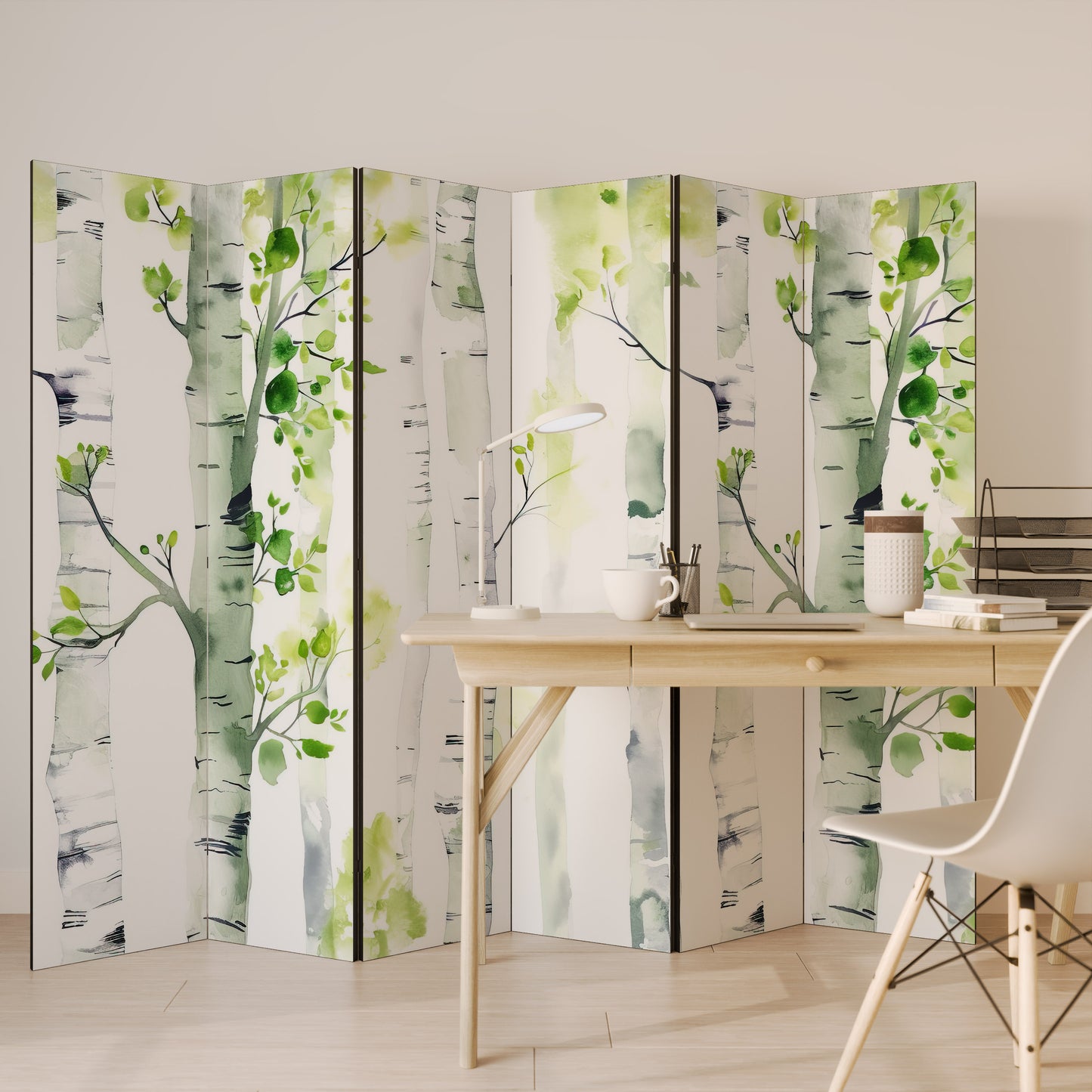BIRCHY SOLACE Divisorio decorativo per ambienti a 6 pannelli