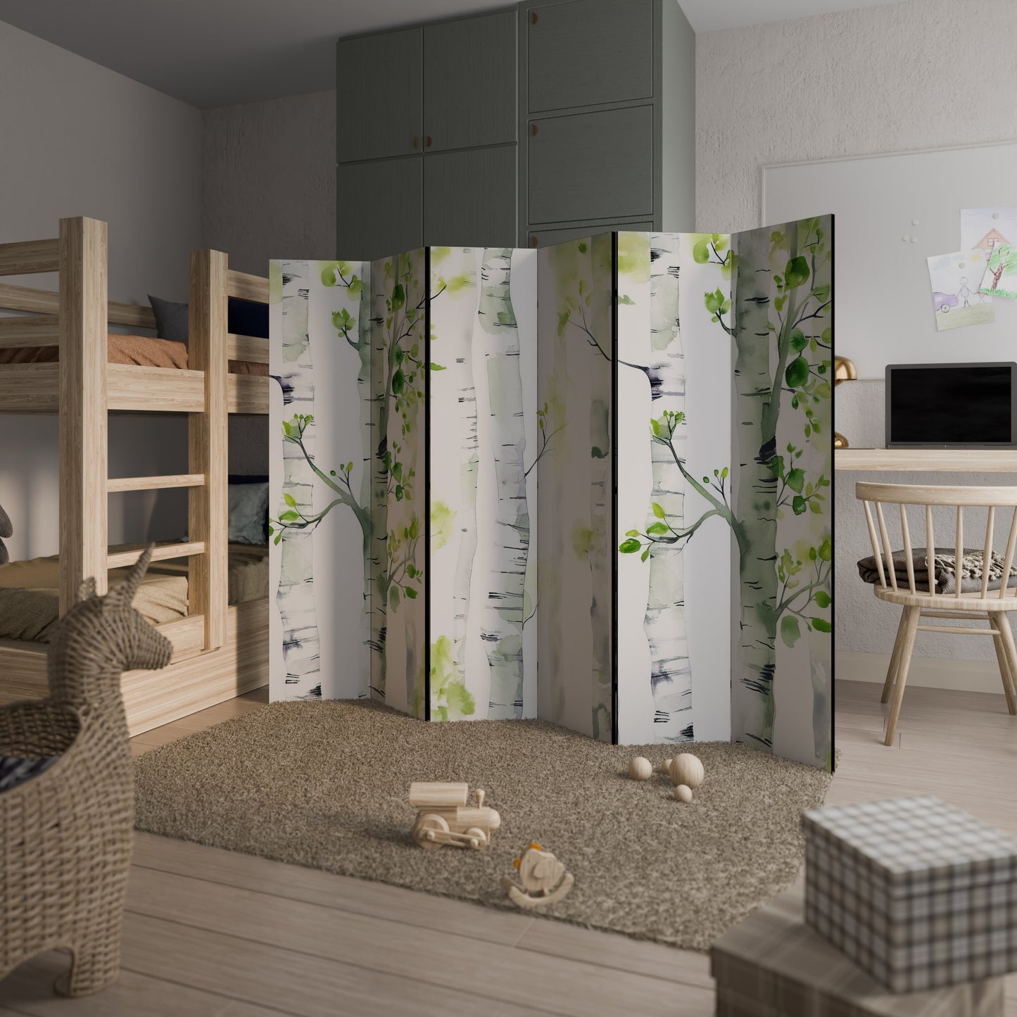 BIRCHY SOLACE Divisorio decorativo per ambienti a 6 pannelli