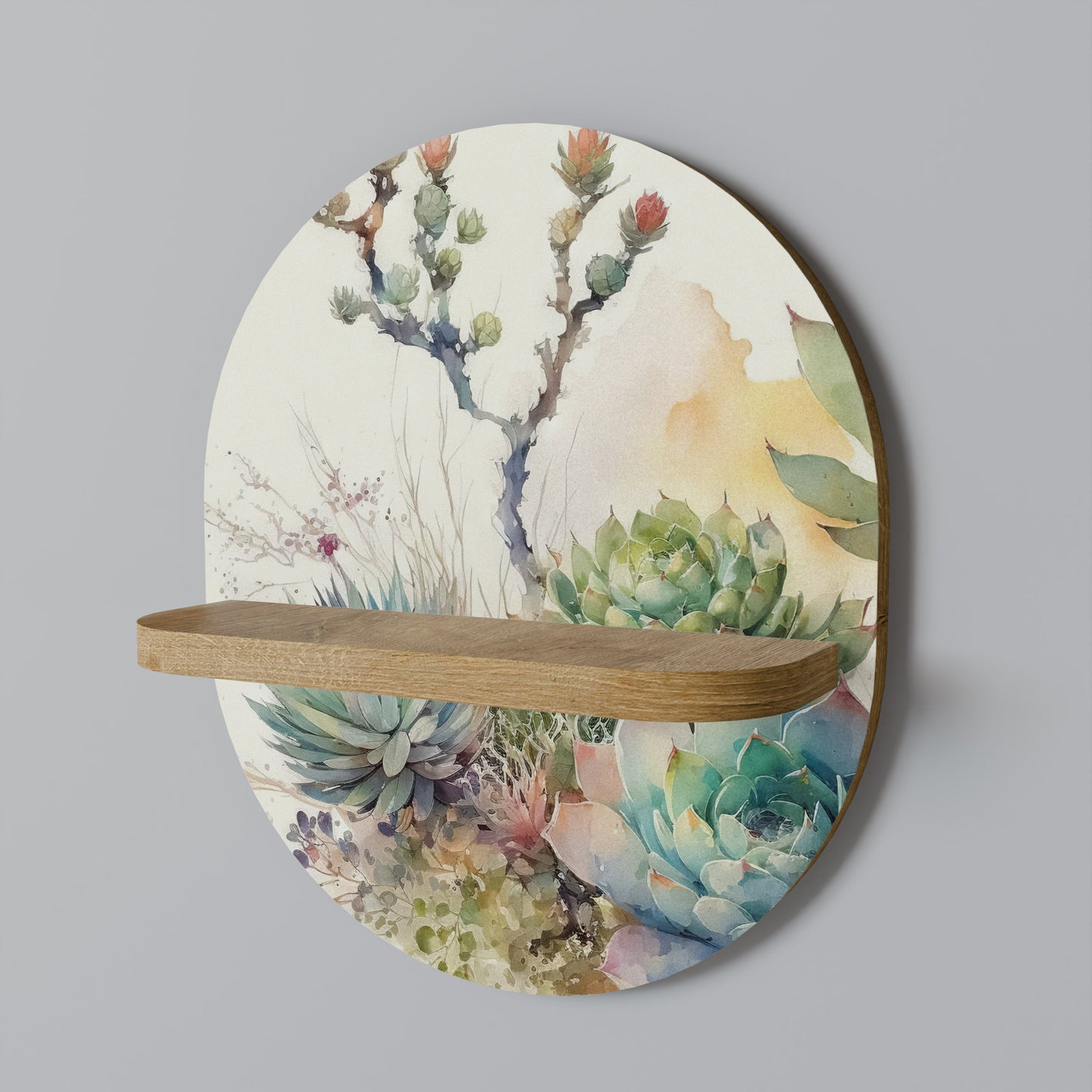 SECRET GARDEN Mensola ovale per opere d'arte in effetto rovere