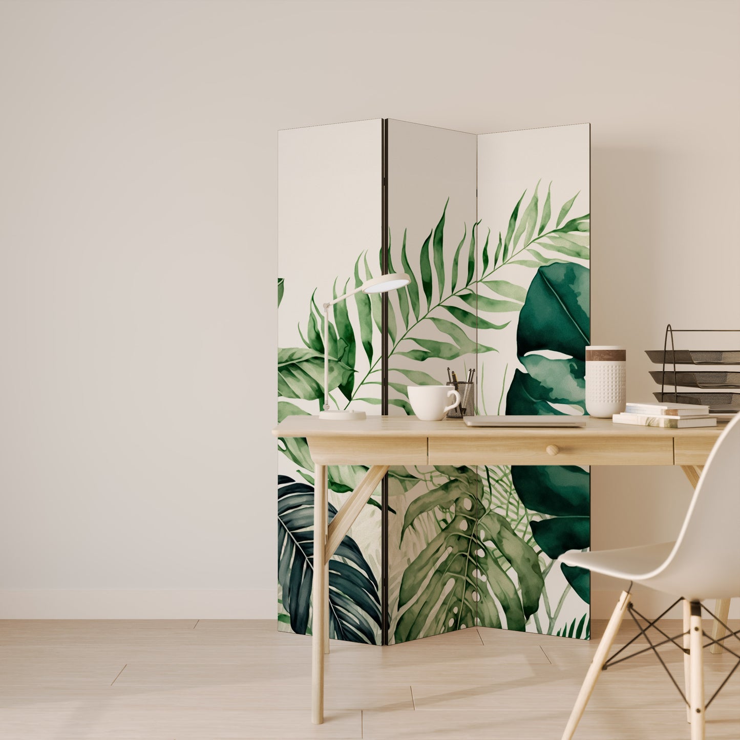MONSTERA DREAM Divisorio decorativo per ambienti a 3 pannelli
