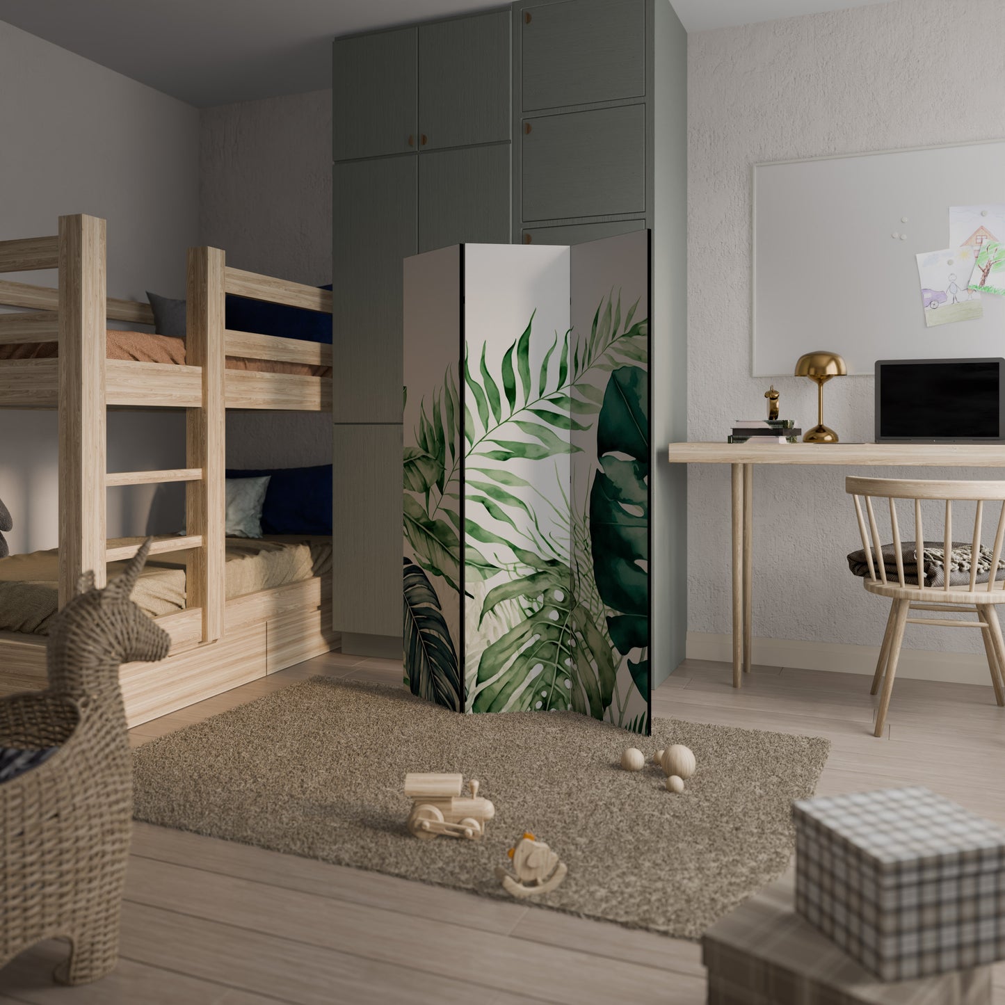 MONSTERA DREAM Divisorio decorativo per ambienti a 3 pannelli