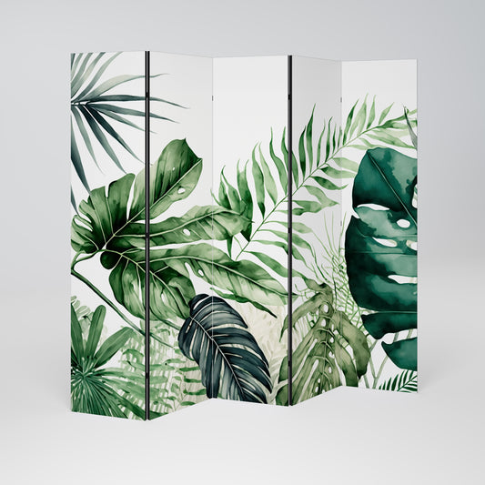 MONSTERA DREAM Divisorio decorativo per ambienti a 5 pannelli
