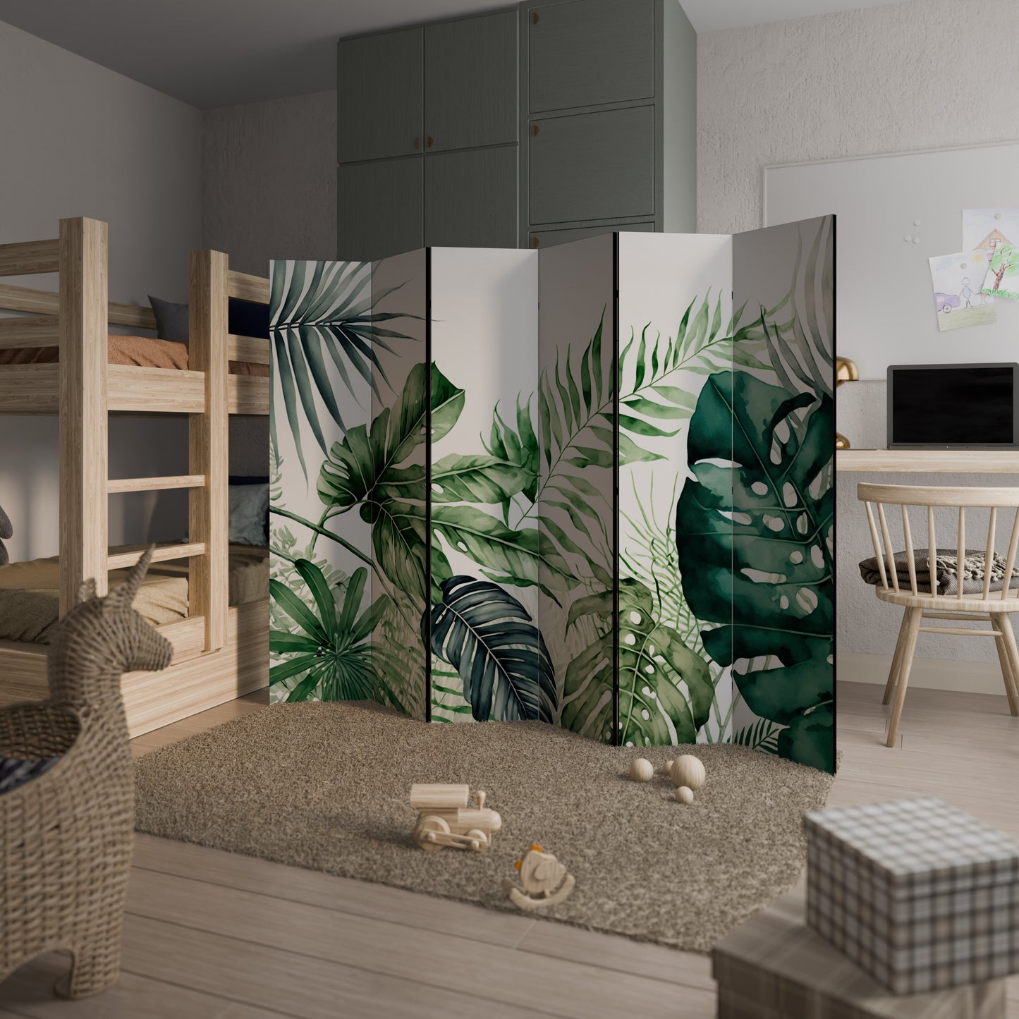 MONSTERA DREAM Divisorio decorativo per ambienti a 6 pannelli