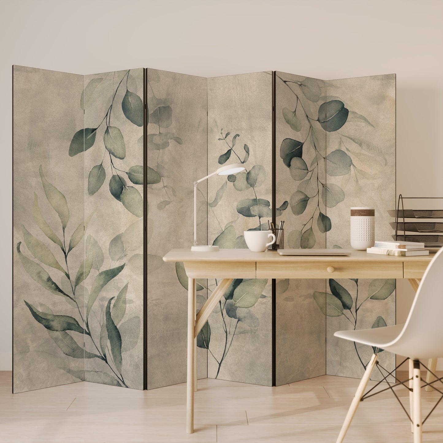 ELEGANZA NEI TONI DELLA TERRA Divisorio decorativo a 6 pannelli