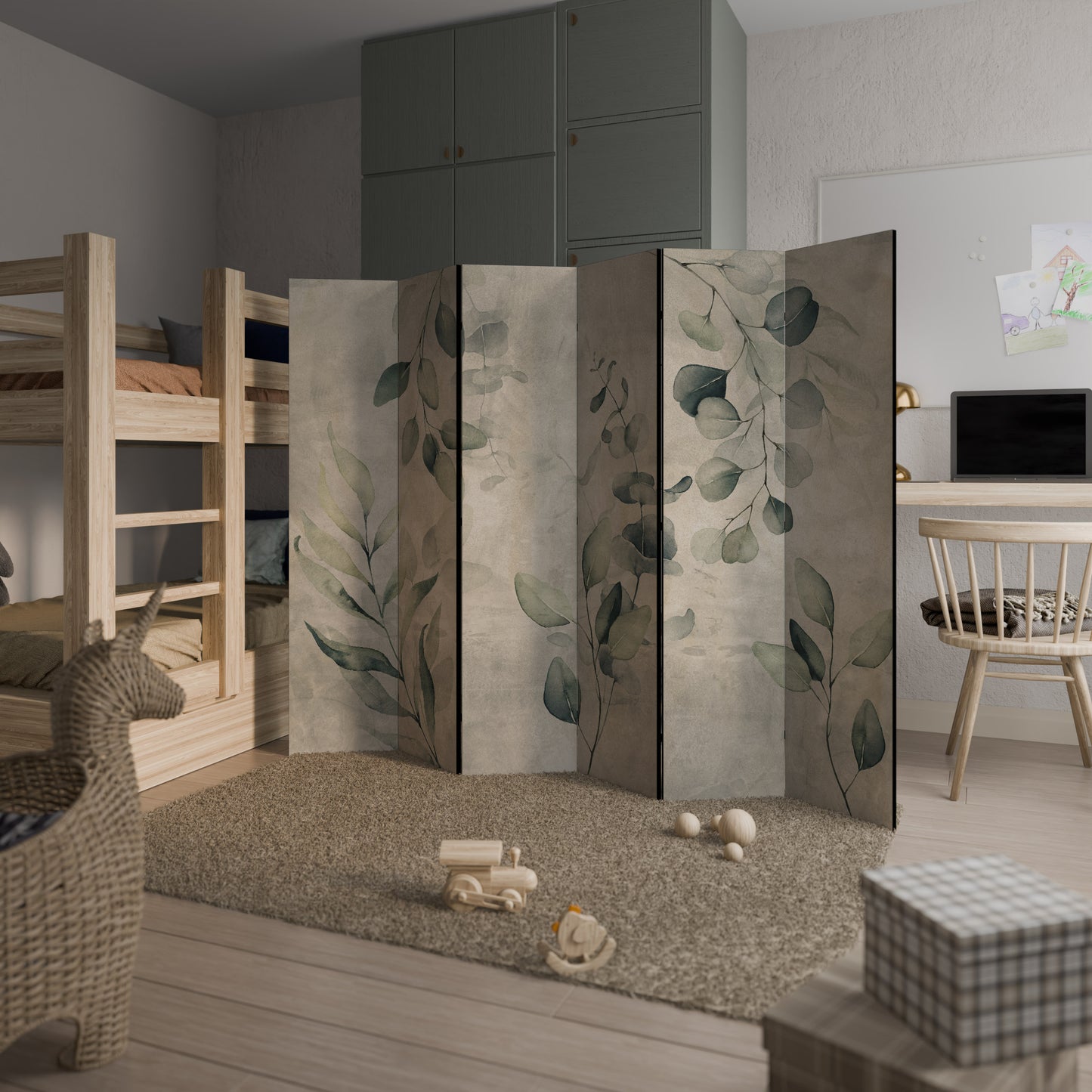 ELEGANZA NEI TONI DELLA TERRA Divisorio decorativo a 6 pannelli