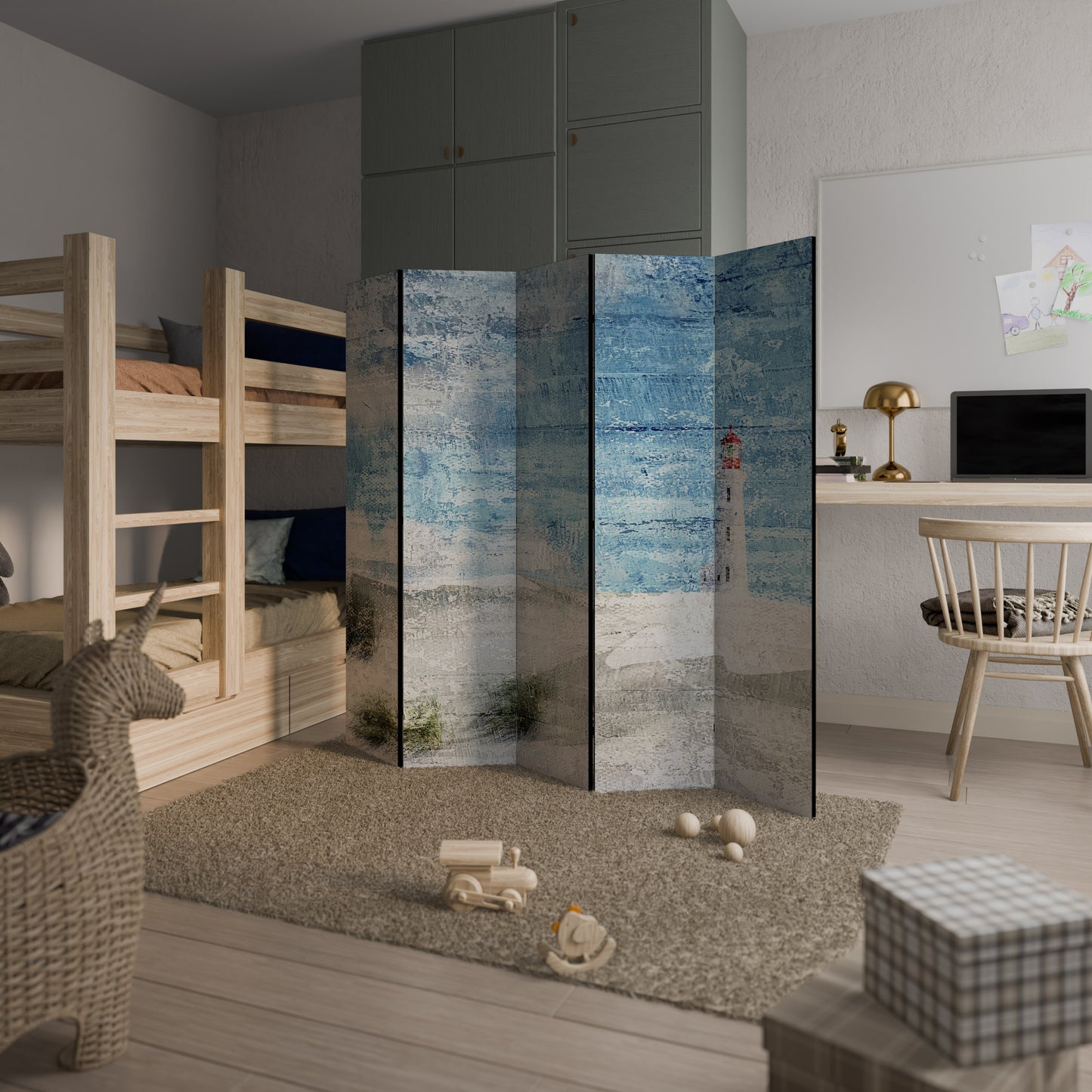 LIGHTHOUSE IN TRANQUILITY - Divisorio decorativo per ambienti a 5 pannelli