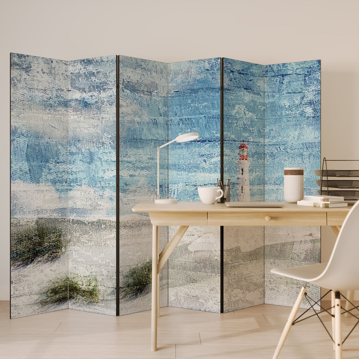 LIGHTHOUSE IN TRANQUILITY - Divisorio decorativo per ambienti a 6 pannelli
