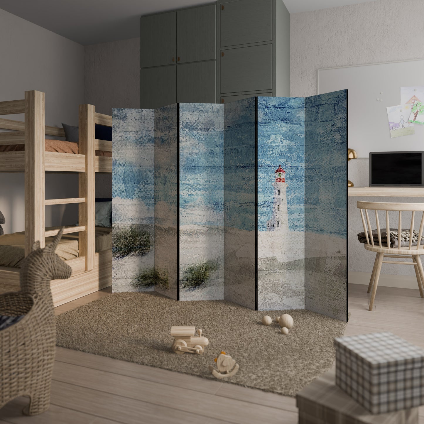 LIGHTHOUSE IN TRANQUILITY - Divisorio decorativo per ambienti a 6 pannelli