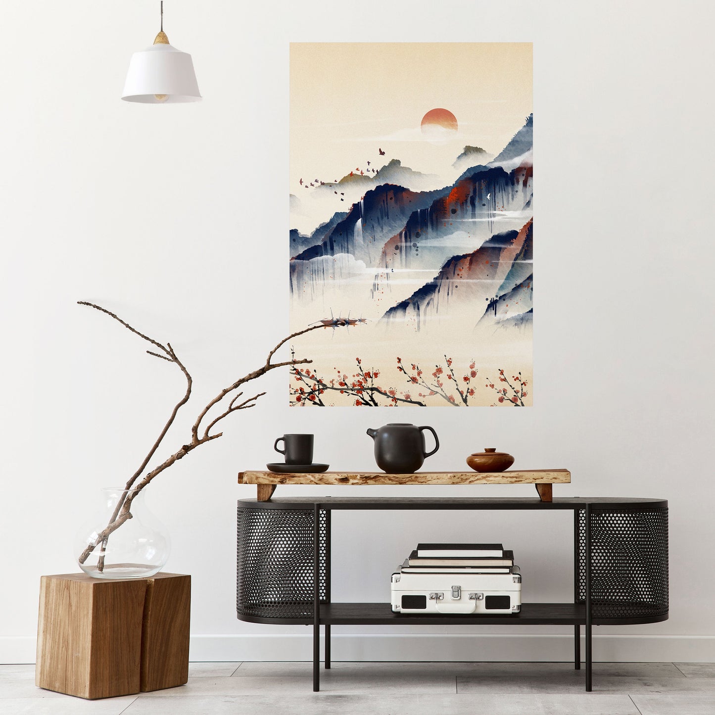 Poster verticale staccabile e attaccabile PAESAGGIO GIAPPONESE