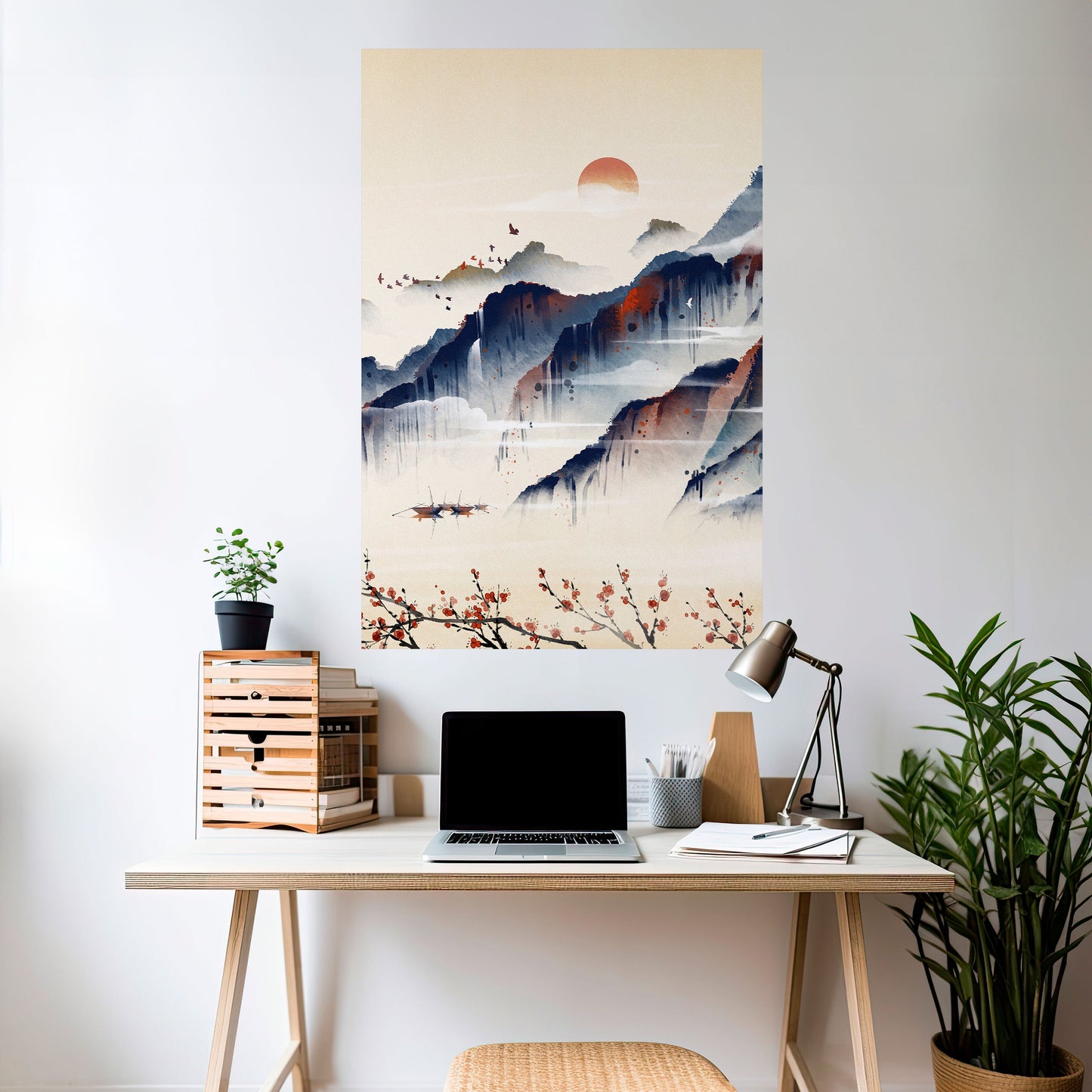 Poster verticale staccabile e attaccabile PAESAGGIO GIAPPONESE