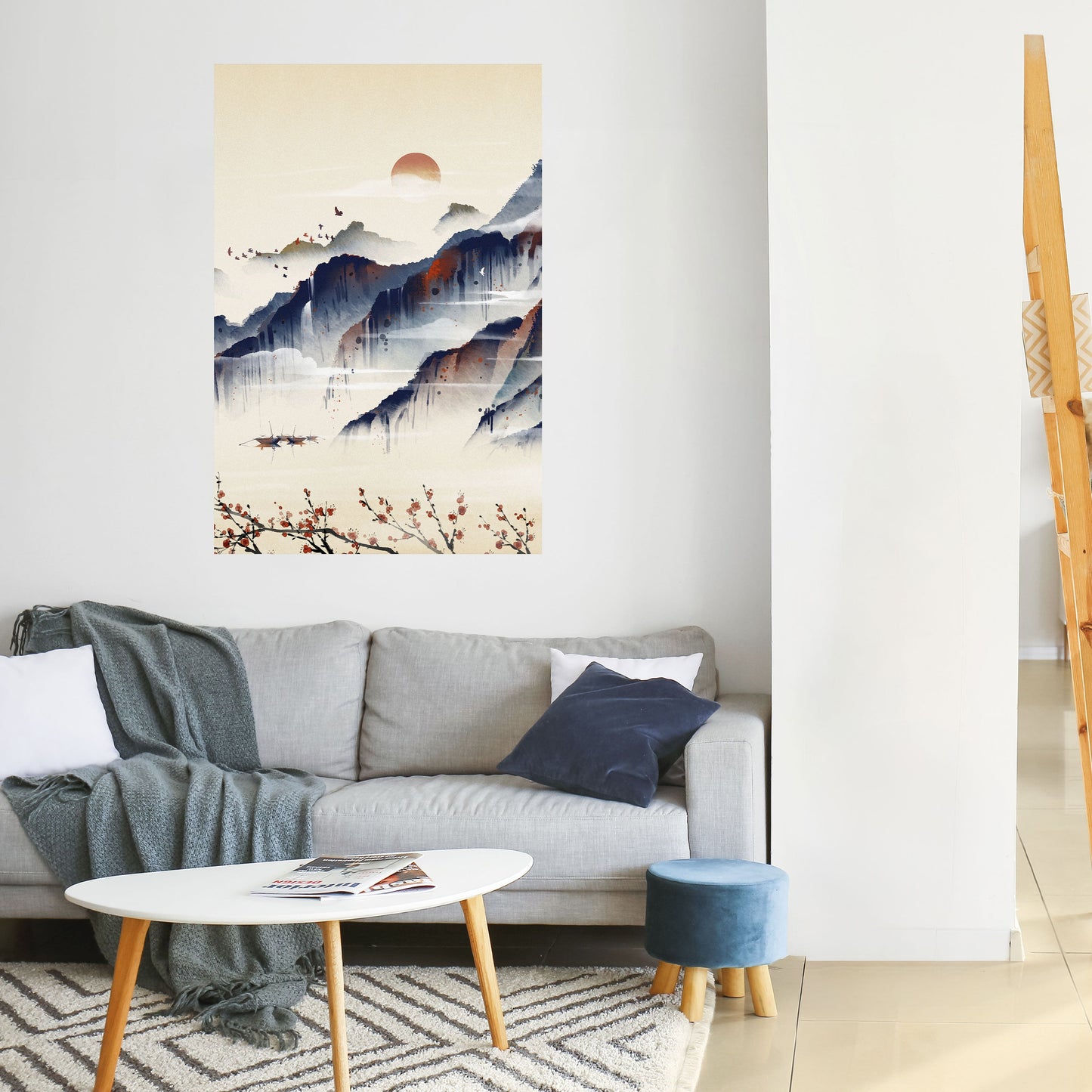 Poster verticale staccabile e attaccabile PAESAGGIO GIAPPONESE